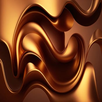 Abstract background design: golden satin or silk background with some smooth folds in it