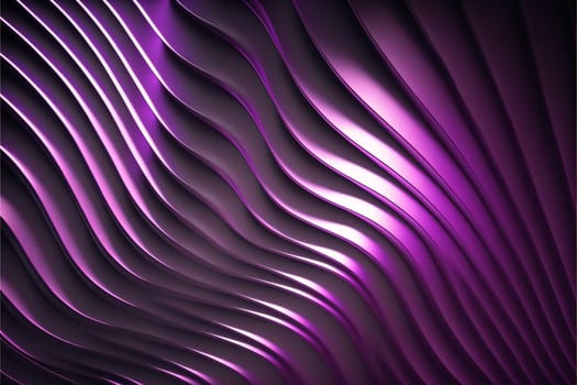 Abstract background design: Purple metallic background with wavy lines. 3d render illustration