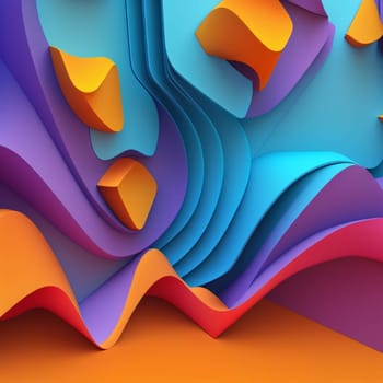 Abstract background design: 3d abstract background with cut shapes. Colorful origami pattern