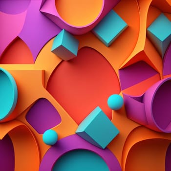Abstract background design: Abstract background with colorful geometric shapes. 3d render illustration. Eps10