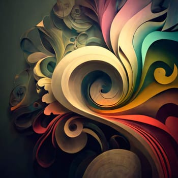 Abstract background design: abstract colorful background with swirls and curves. fractal art