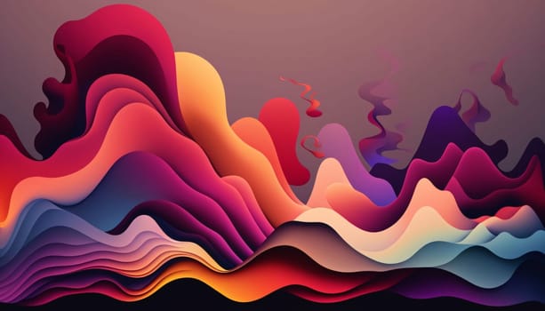 Abstract background design: Abstract 3D paper cut background. Colorful waves. Vector illustration.