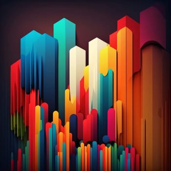 Abstract background design: Abstract background with colorful skyscrapers. Vector illustration. Eps 10