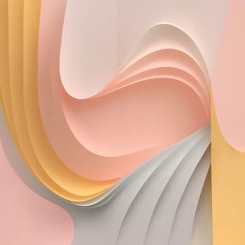 Abstract background design: Abstract background with curved lines in pink and yellow colors. 3d render