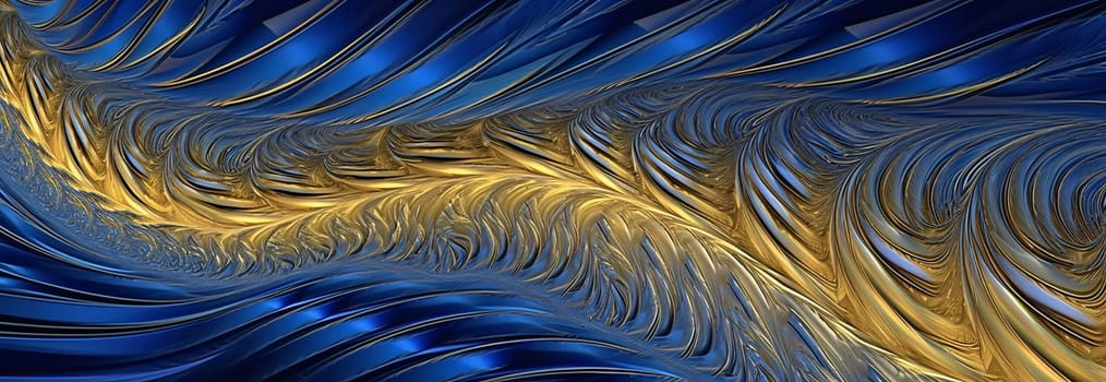 Abstract background design: Abstract blue and gold background. 3d rendering, 3d illustration.
