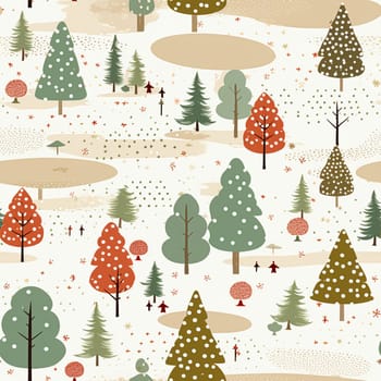 Christmas tree seamless pattern, tileable winter holiday country forest print for wallpaper, green wrapping paper, scrapbook, fabric and product design idea