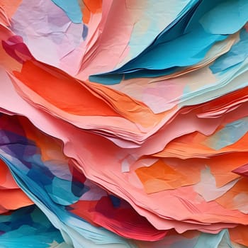 Abstract background design: colorful crumpled sheets of paper as background, closeup