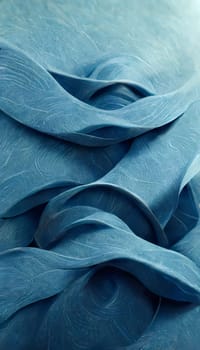 Abstract background design: abstract background of blue silk fabric with folds close-up.