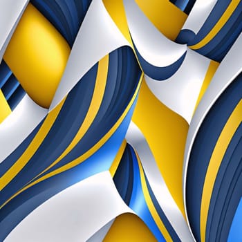 Abstract background design: Abstract background with blue and yellow stripes. 3d vector illustration.