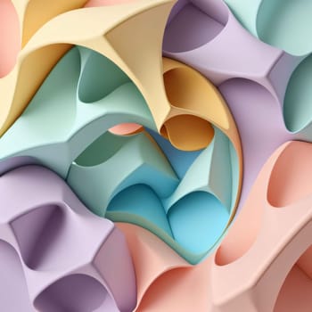 Abstract background design: 3d render of abstract background with geometric shapes in pastel colors