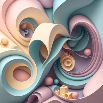 Abstract background design: 3d render, abstract background with curvy waves, 3d illustration