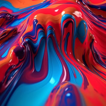 Abstract background design: 3d render, abstract background with blue and red paint in water