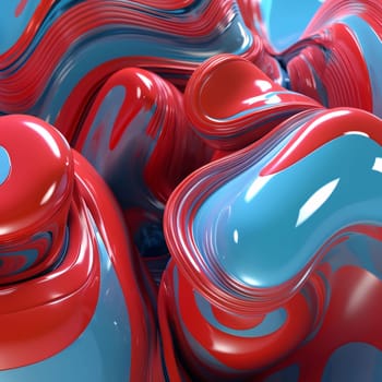 Abstract background design: 3d render of abstract background with glossy red and blue waves.