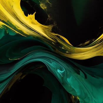 Abstract background design: abstract background with green and yellow paint splashes on black backdrop