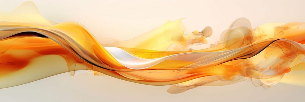 Abstract background design: abstract background with smooth flowing orange and yellow waves, vector illustration