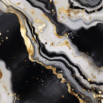 Abstract background design: Black and white marble texture with gold veins. Abstract background for design.