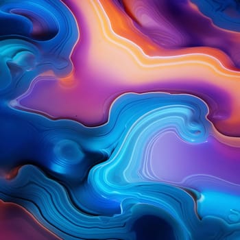Abstract background design: Abstract background with a psychedelic pattern in blue, orange and purple tones