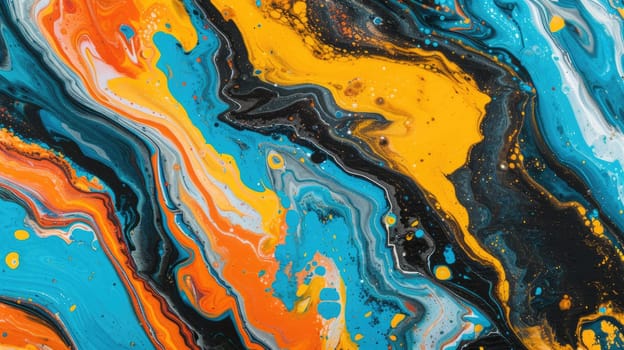 Luxury orange and blue patterned of white marble light elegant texture background. Abstract painting or wall surface was painted with water color. Smooth tile or floor or interior decoration. AIG42.