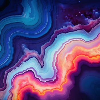 Abstract background design: Abstract background with blue and orange marbling pattern. 3d rendering