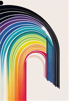 Abstract background design: abstract rainbow design on a white background, with copyspace