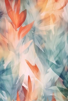 Abstract background design: Abstract background with tropical leaves and flowers. Hand-drawn illustration.