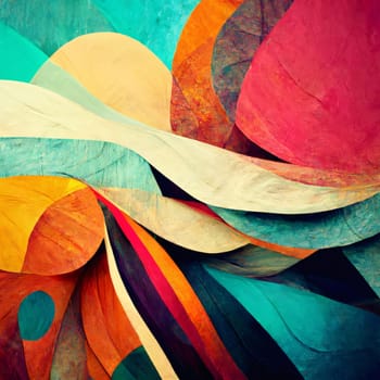 Abstract background design: abstract background with multicolored curved lines in grunge style