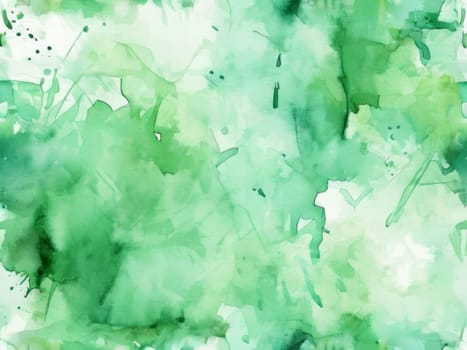 Green watercolor background. Watercolor backdrop with brushes smears in green color on white paper background as watercolor background with copy space.