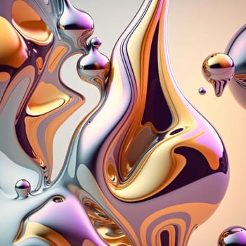 Abstract background design: 3d rendering of abstract fluid background in orange, purple and brown colors