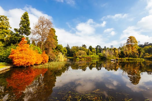 Royal Botanic Gardens Victoria on a cool autumn morning in Melbourne, Victoria, Australia