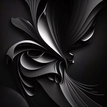 Abstract background design: Abstract black and white background. 3d rendering, 3d illustration.