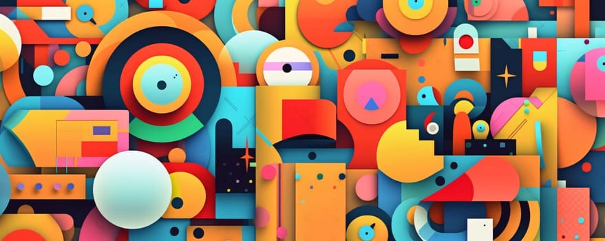 Abstract background design: Flat Style Background with Colorful Abstract Geometric Shapes.