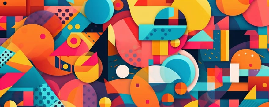 Abstract background design: Flat material design - Creative vector trend seamless pattern with colorful geometric shapes
