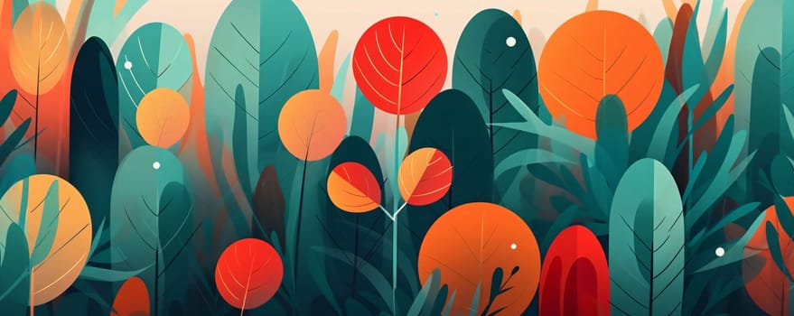 Abstract background design: Autumn background with leaves and plants. Vector illustration. EPS10