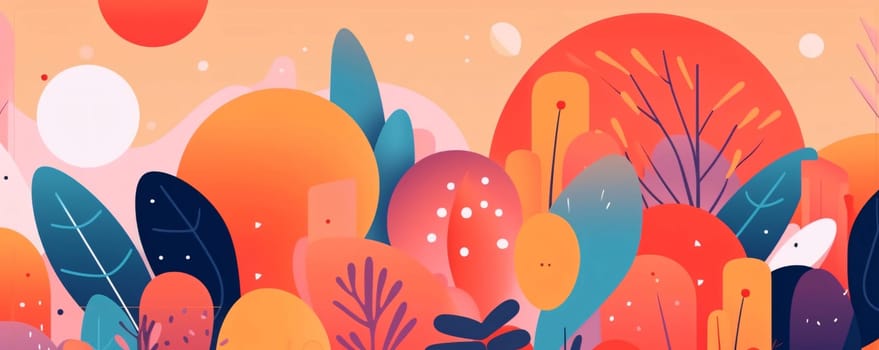 Abstract background design: Cute abstract background with colorful leaves and spots. Vector illustration.