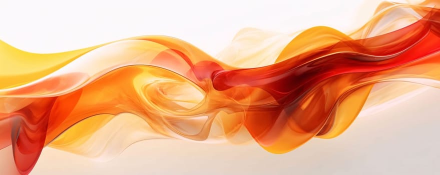 Abstract background design: abstract orange and red waves on white background. 3d illustration
