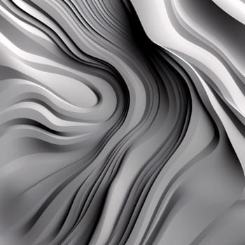 Abstract background design: 3d abstract background with wavy lines in black and white colors