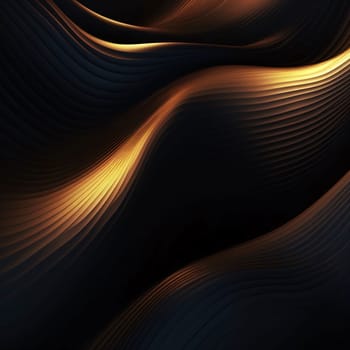 Abstract background design: abstract background with smooth wavy lines in black and gold colors