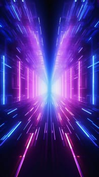 Abstract background design: 3D abstract background with neon lights. neon tunnel.space construction.