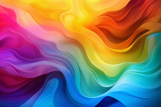 Abstract background design: abstract colorful background with smooth wavy lines in rainbow colors.