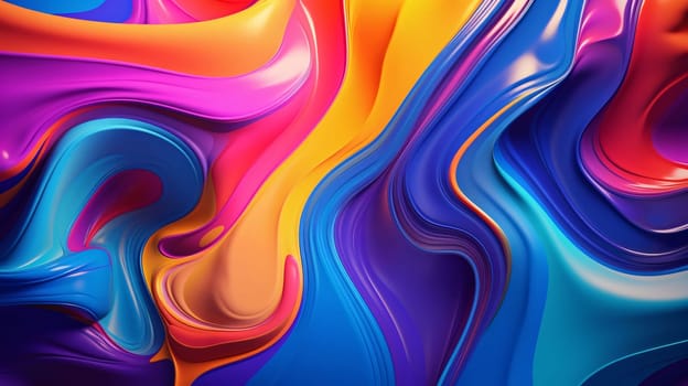 Abstract background design: 3d render of colorful abstract background with flowing liquid. Fluid art