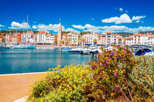 Town of Sanary sur Mer colorful waterfront view, south France
