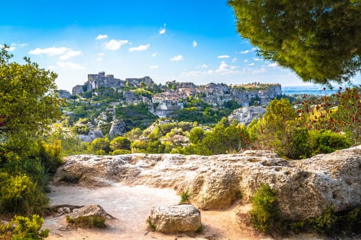 Les Baux de Provence scenic town on the rock view, southern France