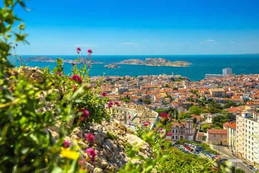 City of Marseille waterfront and the Friuli archipelago islands view, southern France