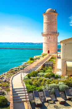 City of Marseille waterfront lighthouse view, southern France