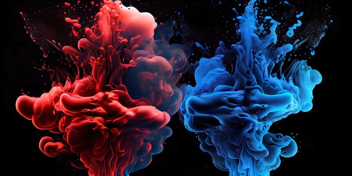 Abstract background design: Colorful ink in water isolated on black background. Abstract background.