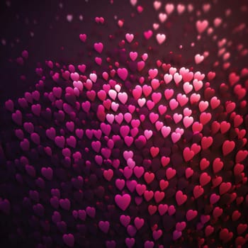 Abstract background design: Pink hearts bokeh background. Valentines day card. 3D rendering