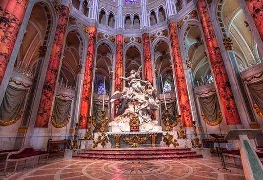 CHARTRES, FRANCE, MARCH 27, 2022 : altar and choir of Cathedral of Our Lady of Chartres 