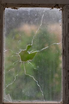 Broken street window and shards of glass 3