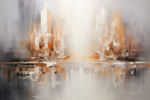 The abstract picture of the gold, grey and white colour that has been painted or splashed on the white blank background wallpaper to form random shape that cannot be describe yet beautiful. AIGX01.
