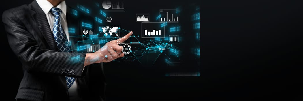 Business person delve into data analytics to uncover trends and insights from predictive big data models to real-time analysis, learn how data driven decisions propel analytic industries forward Faas